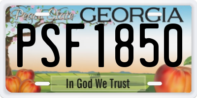 GA license plate PSF1850