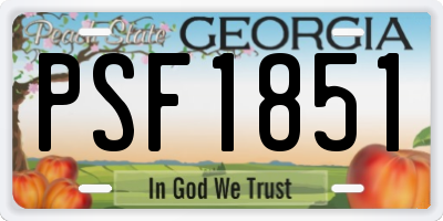 GA license plate PSF1851