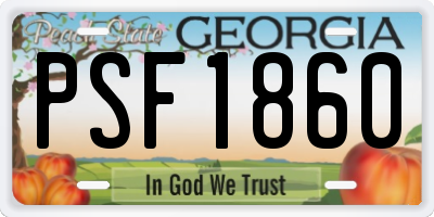 GA license plate PSF1860