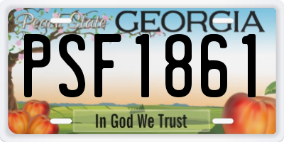 GA license plate PSF1861