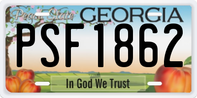 GA license plate PSF1862