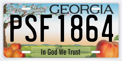 GA license plate PSF1864