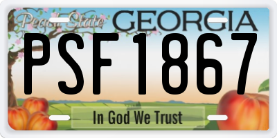 GA license plate PSF1867