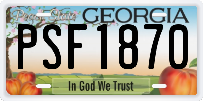 GA license plate PSF1870