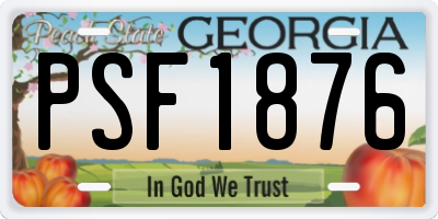 GA license plate PSF1876