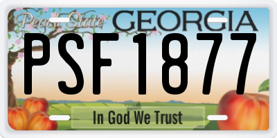 GA license plate PSF1877
