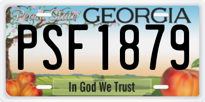 GA license plate PSF1879