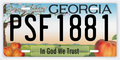 GA license plate PSF1881