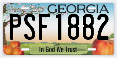 GA license plate PSF1882