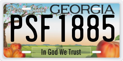 GA license plate PSF1885
