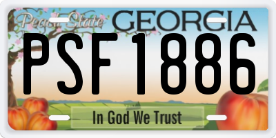 GA license plate PSF1886