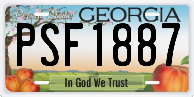 GA license plate PSF1887