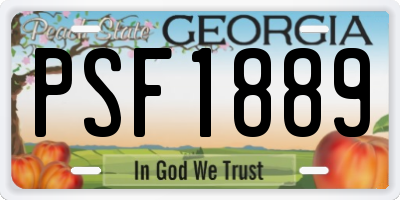 GA license plate PSF1889