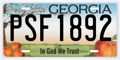 GA license plate PSF1892