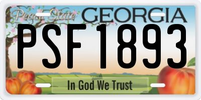 GA license plate PSF1893