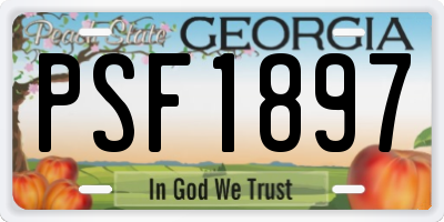 GA license plate PSF1897