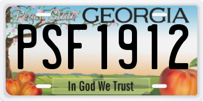 GA license plate PSF1912