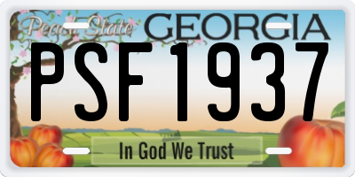 GA license plate PSF1937