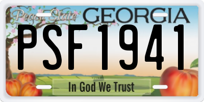 GA license plate PSF1941