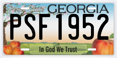 GA license plate PSF1952