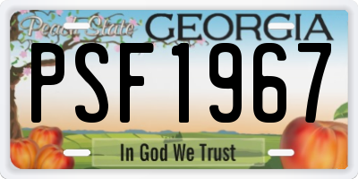 GA license plate PSF1967