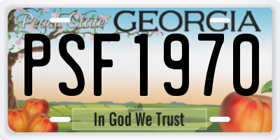 GA license plate PSF1970