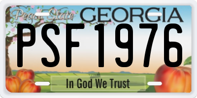 GA license plate PSF1976