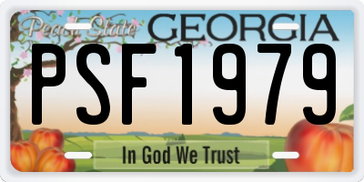 GA license plate PSF1979