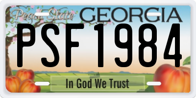 GA license plate PSF1984