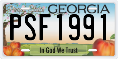 GA license plate PSF1991