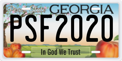 GA license plate PSF2020