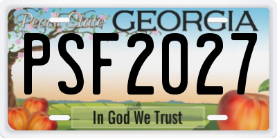 GA license plate PSF2027
