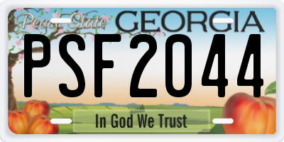GA license plate PSF2044