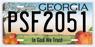 GA license plate PSF2051