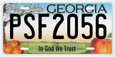 GA license plate PSF2056