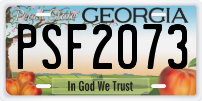 GA license plate PSF2073