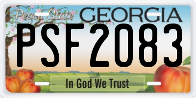 GA license plate PSF2083