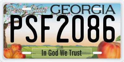 GA license plate PSF2086