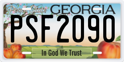 GA license plate PSF2090