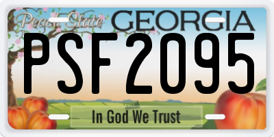 GA license plate PSF2095