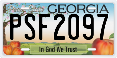 GA license plate PSF2097