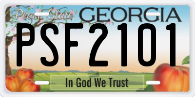 GA license plate PSF2101