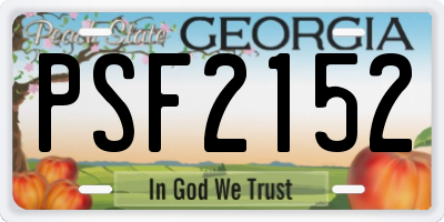 GA license plate PSF2152