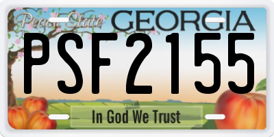 GA license plate PSF2155