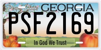 GA license plate PSF2169