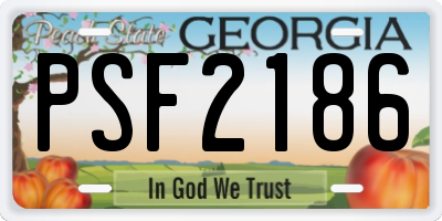 GA license plate PSF2186