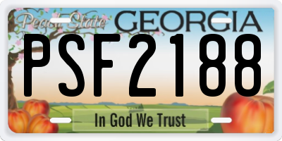GA license plate PSF2188