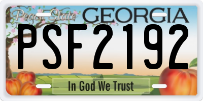 GA license plate PSF2192