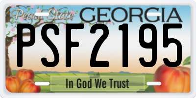 GA license plate PSF2195