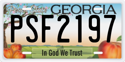 GA license plate PSF2197